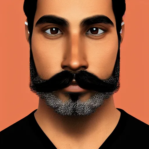 Prompt: the best brown male with beard and mustache profile picture of 2 0 2 5, 4 k, beautiful gorgeous digital art, trending on artstation