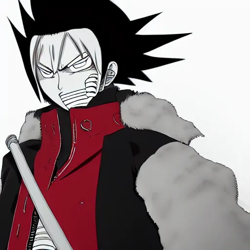 Image similar to a mercenary in the style of Bleach in the style of one piece in the style of Naruto in the style of Dragon ball trending on artstation deviantart Pinterest detailed realistic High Resolution HD 8k