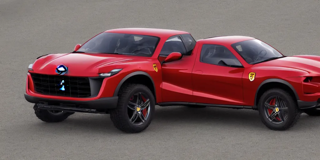 Image similar to “2020 Ferrari Pickup Truck, HD, ultra Realistic”