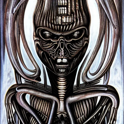 Image similar to Artwork by H. R Giger