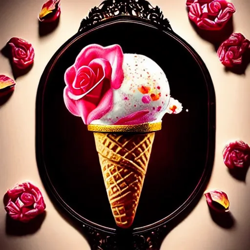 Prompt: epic professional digital art of icecream, rose atmospheric lighting, painted, intricate, detailed, cheerful, fun, exciting, by leesha hannigan, wayne haag, reyna rochin, ignacio fernandez rios, mark ryden, iris van herpen,, epic, stunning, gorgeous, much wow, cinematic, masterpiece.