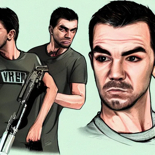 Image similar to Jacksepticeye as GTA V Concept art, digitl art, award winning