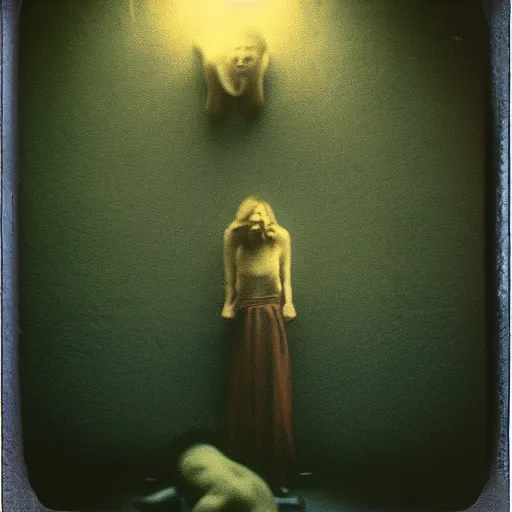 Image similar to paranoia, by annie liebovitz, fritz lang, and beksinski, cursed polaroid, color 3 5 mm