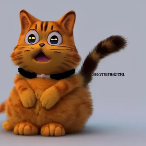 Image similar to garfield the cat as a pokemon, cgi