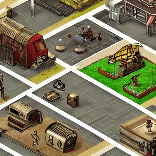 Image similar to isometric fallout game highly detailed