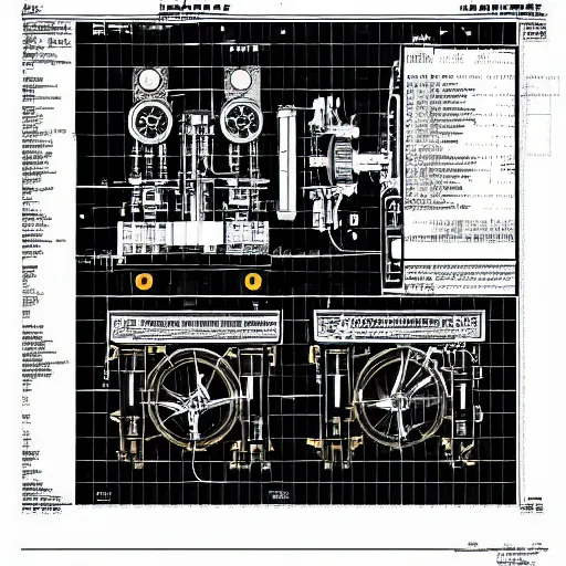 Prompt: time machine schematics