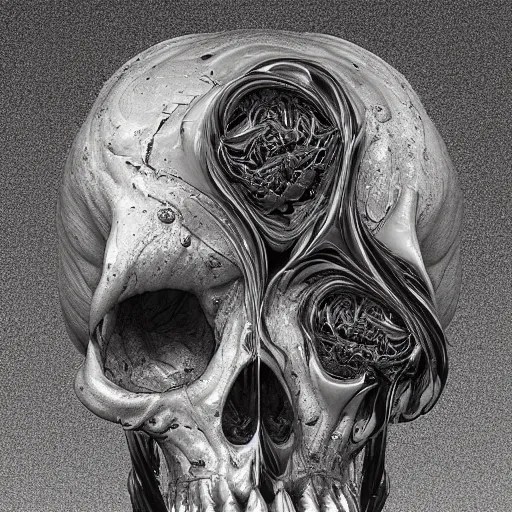 Image similar to portrait_of_a_melting_skull._intricate_abstract._intricate_artwork._by_Tooth_Wu_wlop_beeple_dan_mumford._octane_render_trending_on_artstat