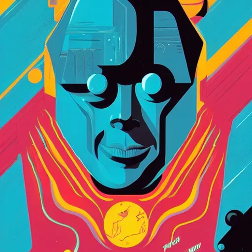 Prompt: splash of color, illustration by tom whalen and charles williams and kilian eng and james jean, 1 9 5 0 s scifi poster