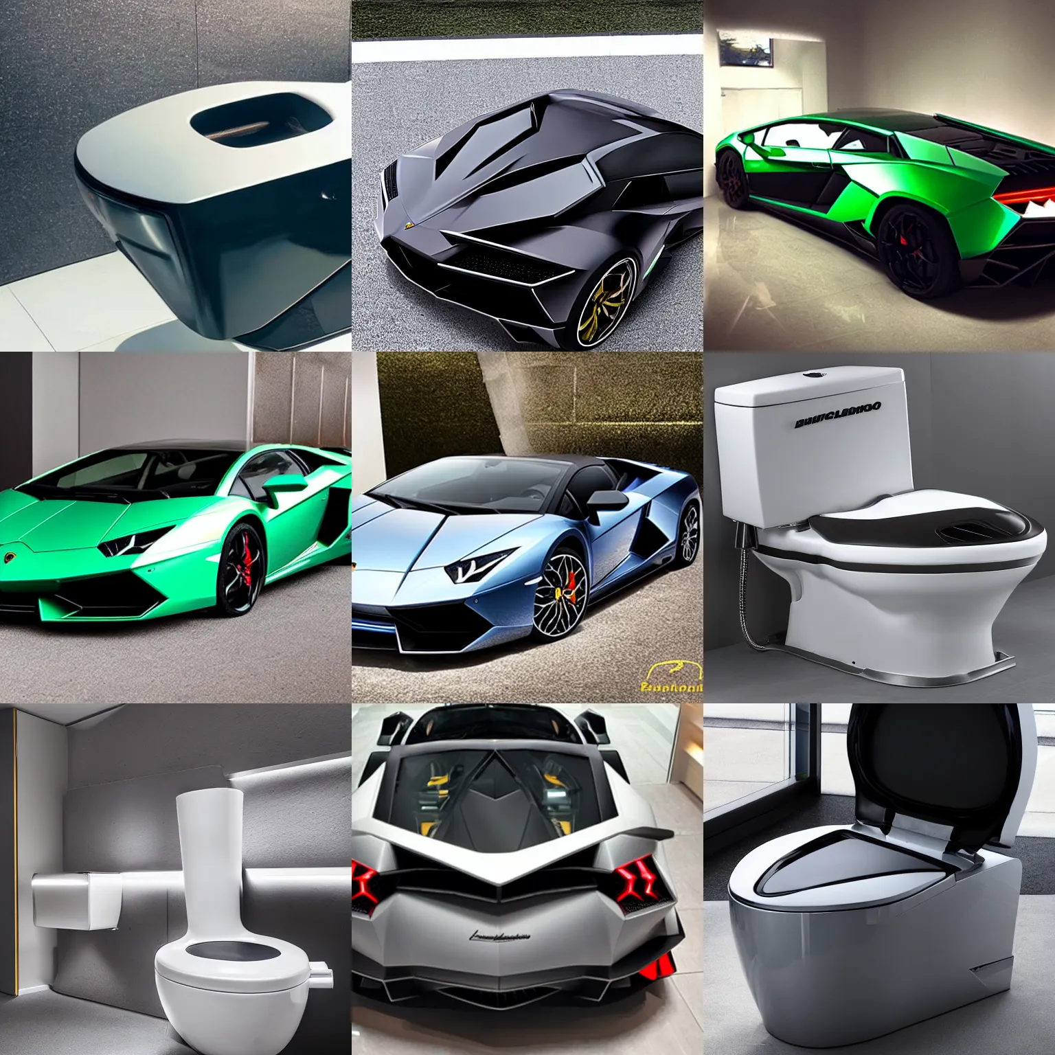 Prompt: lamborghini toilet