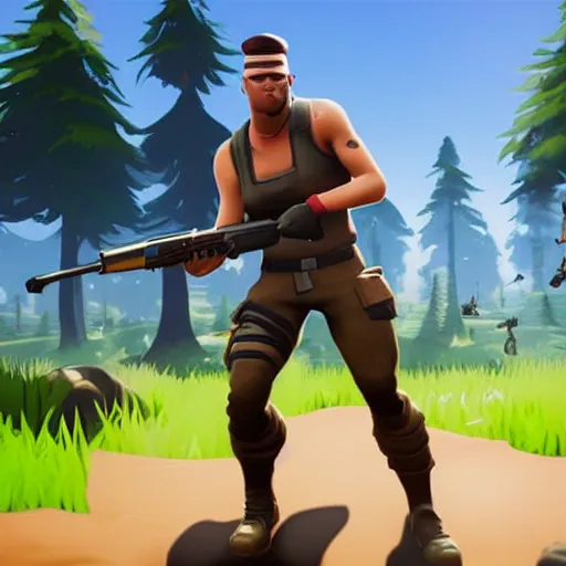 Image similar to rambo in fortnite