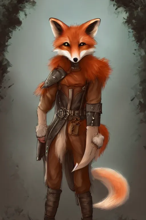 Image similar to an anthropomorphic medieval fox with a fluffy tail, backlighting, trending on artstation, digital art, furry art, trending on furaffinity, fantasy art, by kawacy