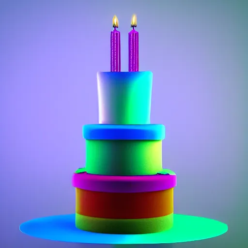 Image similar to birthday cake, 8 k artstation volumetric light painting by matisse