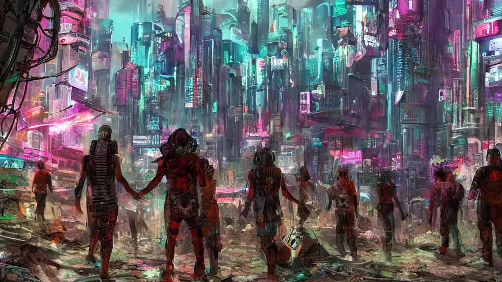 Image similar to cyberpunk mayans