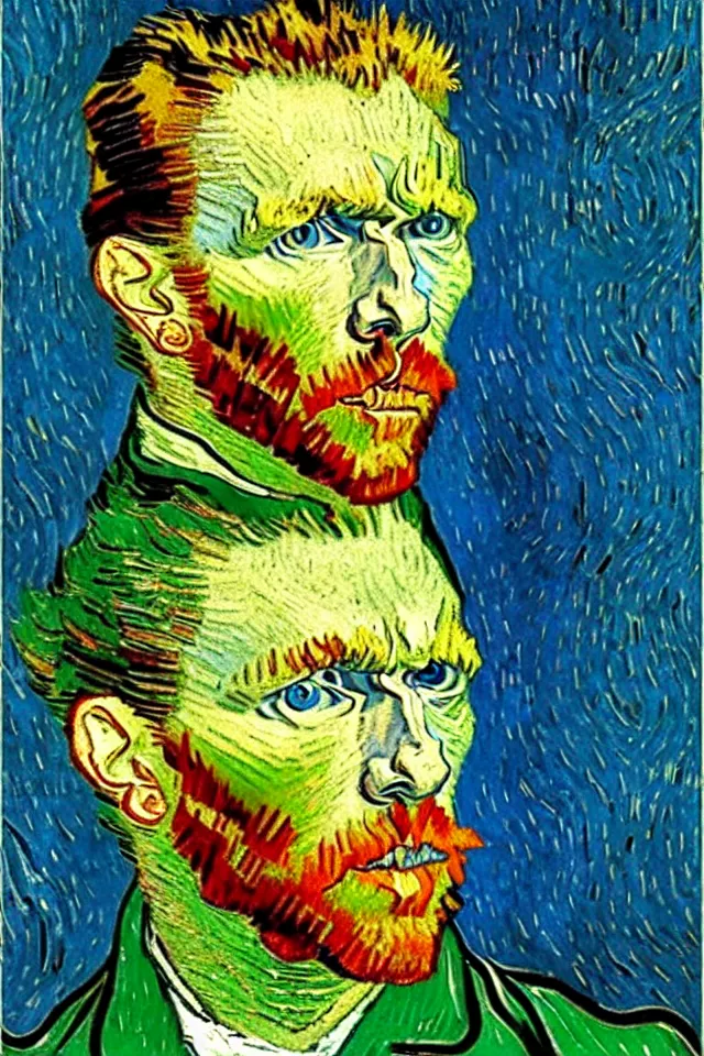 Image similar to winking self - portrait of van gogh