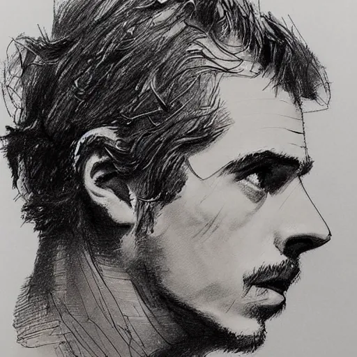 Image similar to a realistic yet scraggly portrait sketch of the side profile of a stern and sophisticated hayden christensen, trending on artstation, intricate details, in the style of frank auerbach, in the style of sergio aragones, in the style of martin ansin, in the style of david aja, in the style of mattias adolfsson