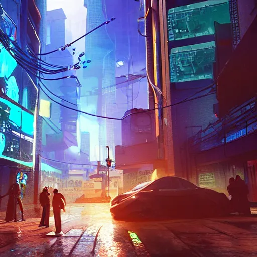 Prompt: cyberpunk street, raining cheese, photorealistic, cinematic lighting