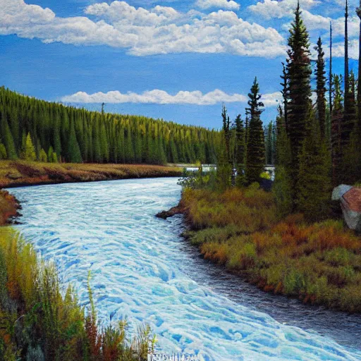 Image similar to painting of the Chinchaga River, Alberta