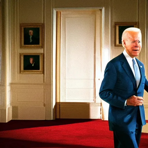 Image similar to A still of Joe Biden in The Shining