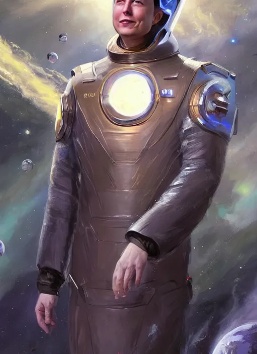 Image similar to elon musk as a electric space mage by vladimir volegov and alexander averin and peder mørk mønsted and ross tran and raphael lacoste