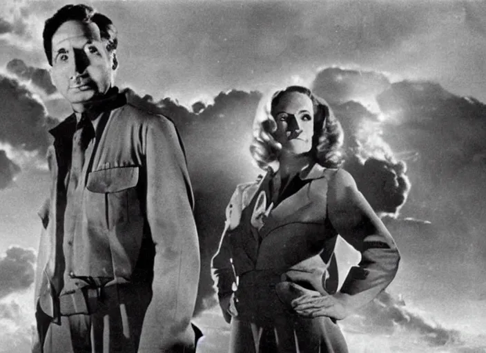 Image similar to Scene from the 1943 science fiction series The X-Files