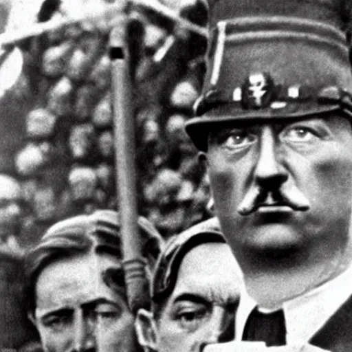 Prompt: the last moment before the hitler suicide, close - up shot