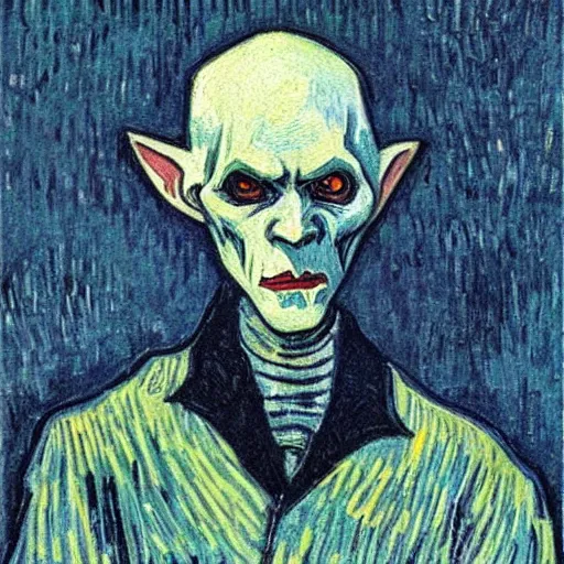 Prompt: nosferatu painted by van gogh
