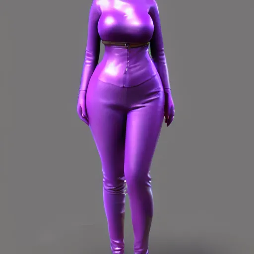 Prompt: a curvy feminine pale goth cutie with a thin waist in a purple regal tight seductive leather sequined outfit, cgsociety, photorealistic, sublime-comforting ambience, 16k, smooth, sharp focus, trending on ArtStation, volumetric lighting, fully clothed, worksafe