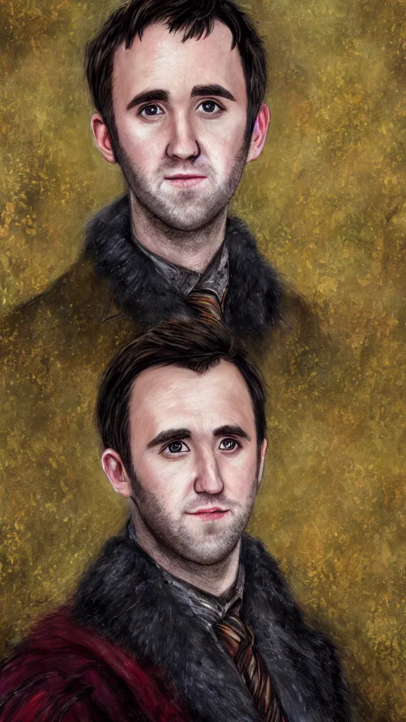 Image similar to a close - up portrait of neville longbottom, attending the yule ball. beautiful painting by jim kay. color harmony, 8 k detail, gallery quality, hd wallpaper, premium prints available, hyper - detailed, intricate design.