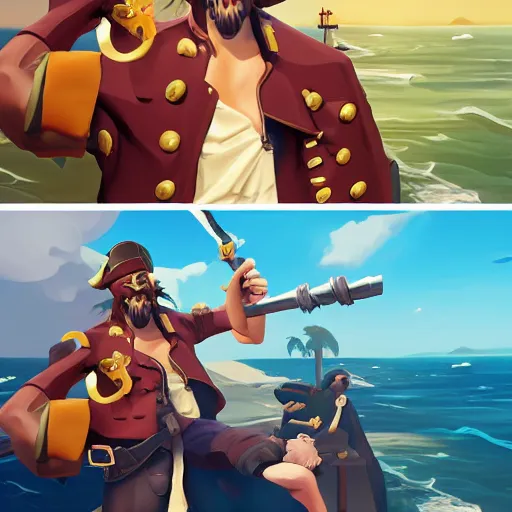 Image similar to painting jack the pirate on sea of thieves game avatar hero smooth face median photoshop filter cutout vector behance hd by jesper ejsing, by rhads, makoto shinkai and lois van baarle, ilya kuvshinov, rossdraws, illustration, art by ilya kuvshinov and gustav klimt