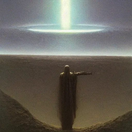 Prompt: halo ring from the game halo, zdzisław beksinski