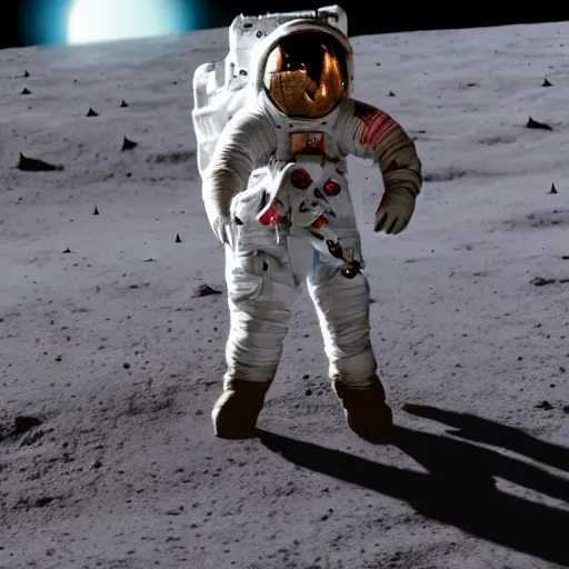 Prompt: a rabbit in a spacesuit on the moon, photorealistic, 4 k, hd