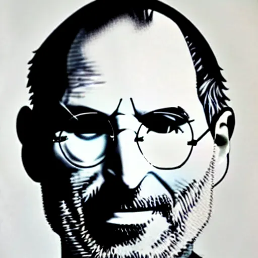 Prompt: steve jobs made of apples, art by giuseppe