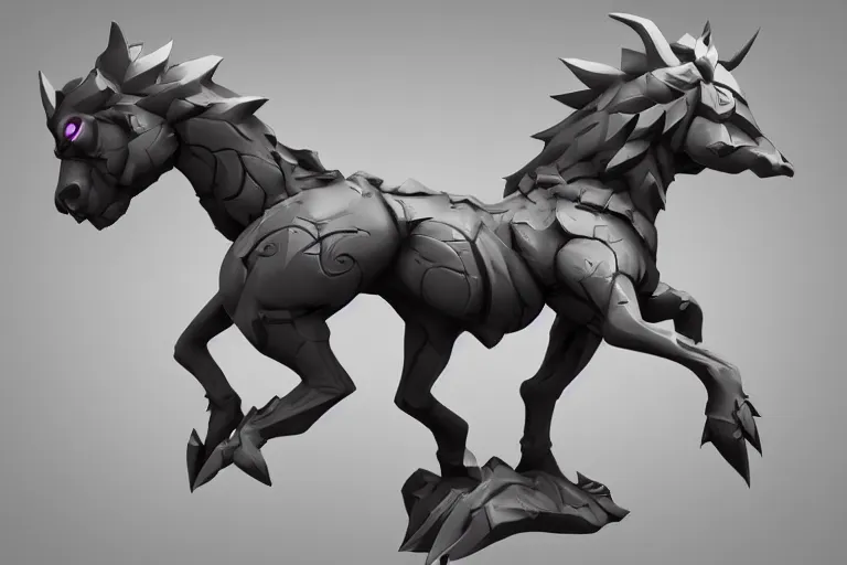 Image similar to 3d sculpt of an evil undead carousel horse, artstaton, League of Legends, overwatch, digital illustration