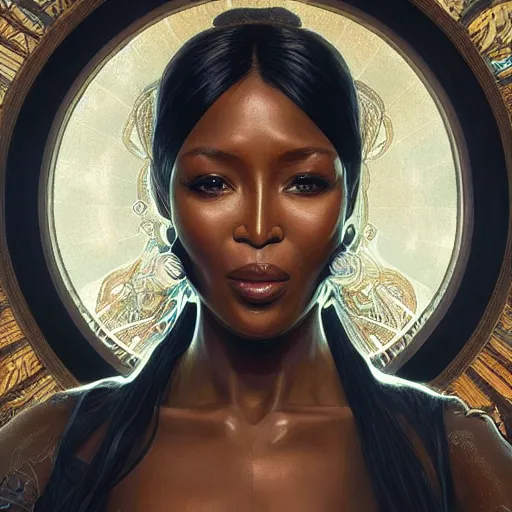 Image similar to full figure ultra realistic illustration, naomi campbell wearing an n 9 5 face mask, intricate, elegant, highly detailed, digital painting, artstation, concept art, smooth, sharp focus, illustration, art by artgerm and greg rutkowski and alphonse mucha