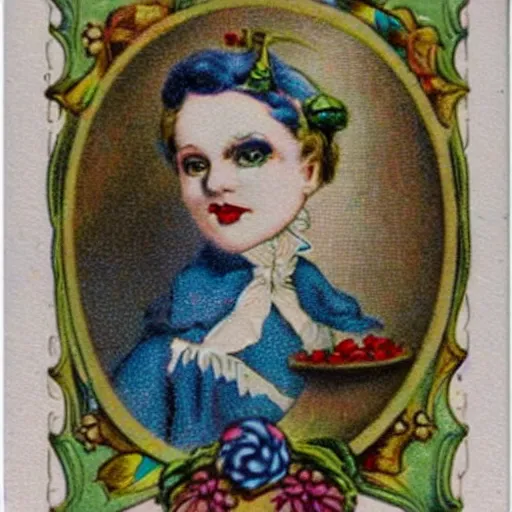 Image similar to fancy victorian cards jester