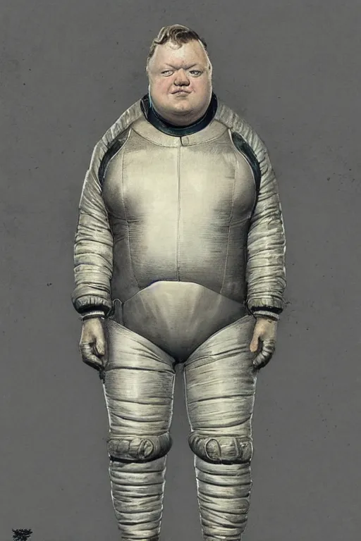 Prompt: daguerreotype of upper body portrait of baron harkonnen wearing leather spacesuit, detailed, illustration by normal rockwell, artstation character art, greg rutkowski