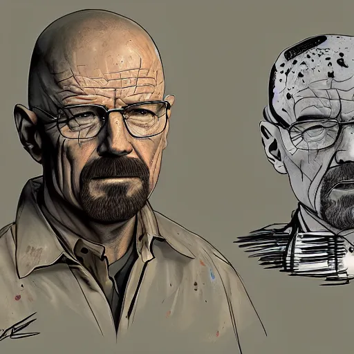 Prompt: Walter White inspired volatile in the videogame Dying Light, concept art