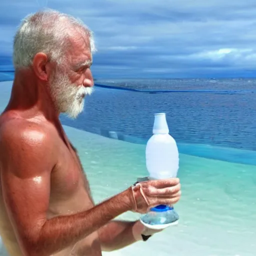 Prompt: first human to adapt to drinking saltwater