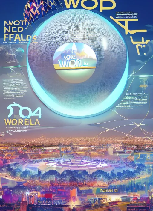 Image similar to a poster for the 2 0 4 5 world's fair