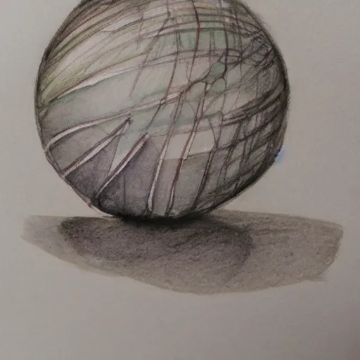 Prompt: a ball,,,,,,,,,,,, pencil and watercolor