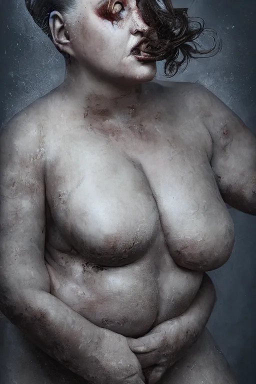 Prompt: detailed portrait of a chubby queen | stefan gesell | waist up