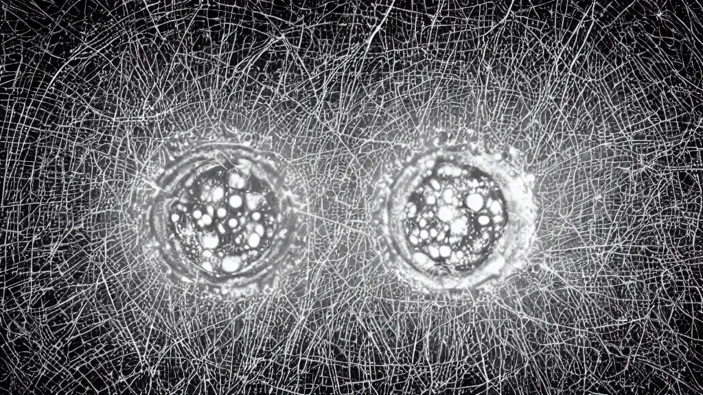 Image similar to beautiful microscopic photo of an alien as seen through an electron microscope, virus tv logo, dark, sinister, detailed, high contrast