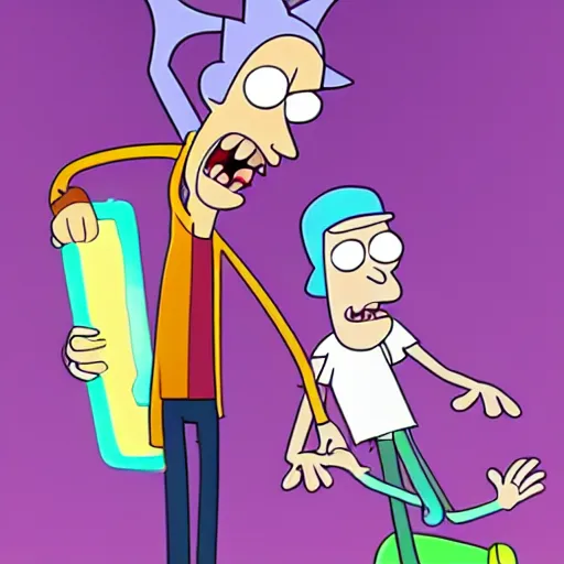 Image similar to phineas and ferb rick and morty