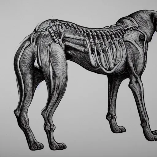 Prompt: cenobite canine anatomical drawing veterinary 1 0 2 4 x 1 0 2 4