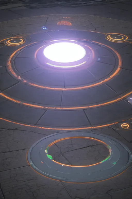 Prompt: glowing alien tech circles, unreal engine