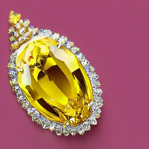 Image similar to A banana is made of yellow topaz crystal.
