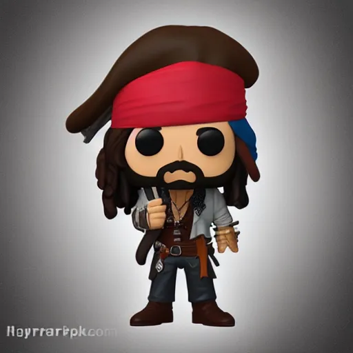 Image similar to Jack Sparrow as a funko pop head, hyperrealistic, 8k, trending on Artstation