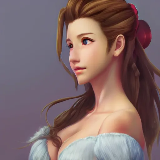 Image similar to aerith gainsborough by nick silva, ja mong, digital, trending artstation