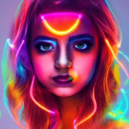 Image similar to Jellyfish glow hair, make-up, neon illuminated portrait, trending on artstation, award-winning art