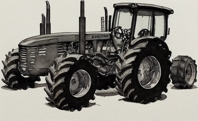 Image similar to concept art of a tractor, pinterest, artstation trending, behance, watercolor, by coby whitmore, silver, laser light,